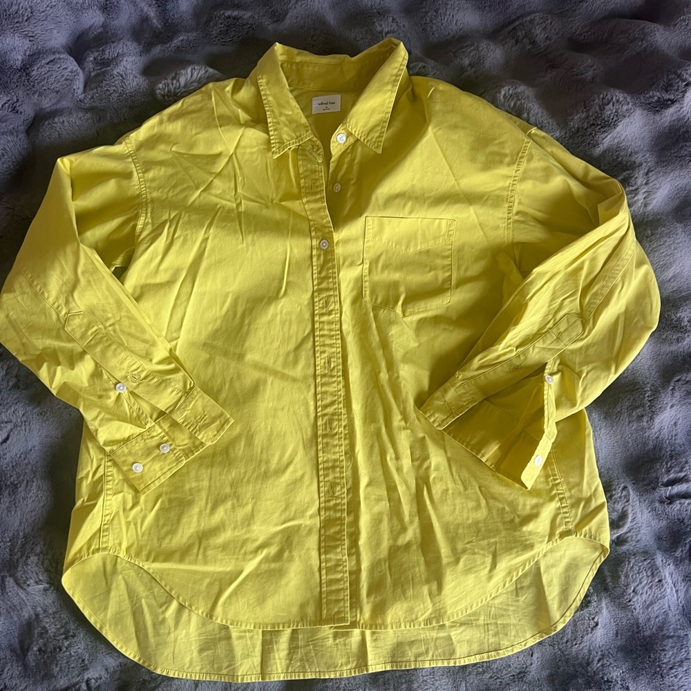 Bright Yellow Button-Up Shirt